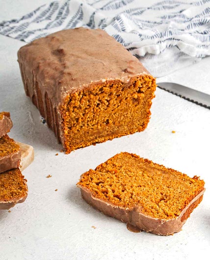Easy Vegan Pumpkin Bread with Pumpkin Spice Icing