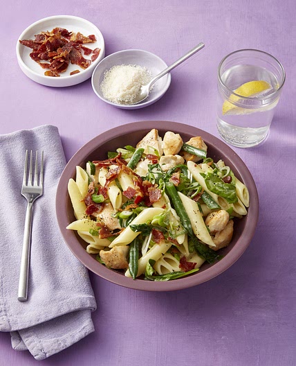 Chicken, Green Bean, and Bacon Pasta