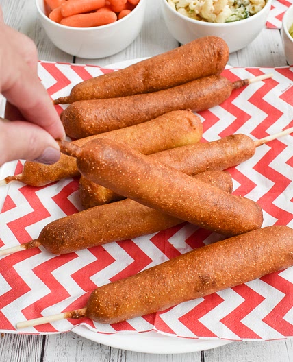 Low-FODMAP Corn Dogs; Gluten-free, Dairy-free