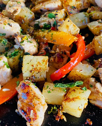 Blackstone Italian Chicken and Veggies