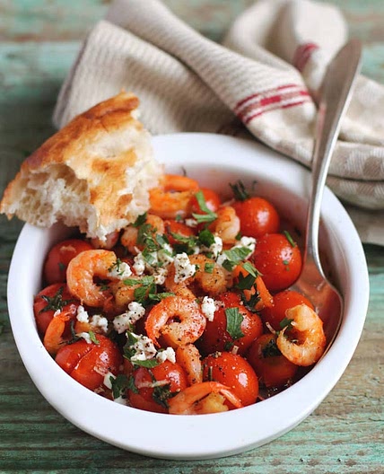 Shrimp + Cherry Tomatoes Salad