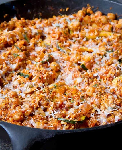 Vegetarian Cauliflower Rice Skillet Meal