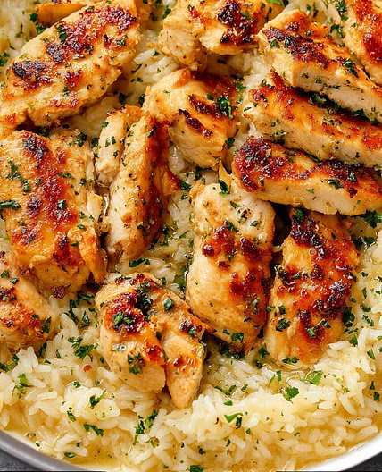 Chicken Scampi Garlic Parmesan Rice