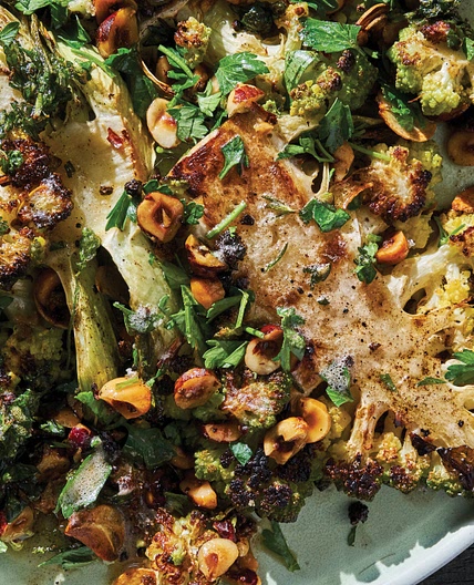 Pan-Roasted Romanesco with Hazelnuts and Crispy Bits