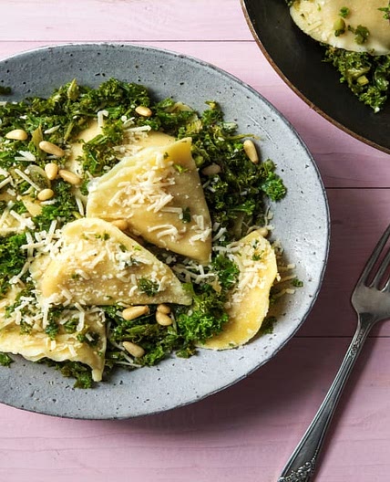 Rapid Butternut Squash Agnolotti with Kale in a Sage Brown Butter Sauce