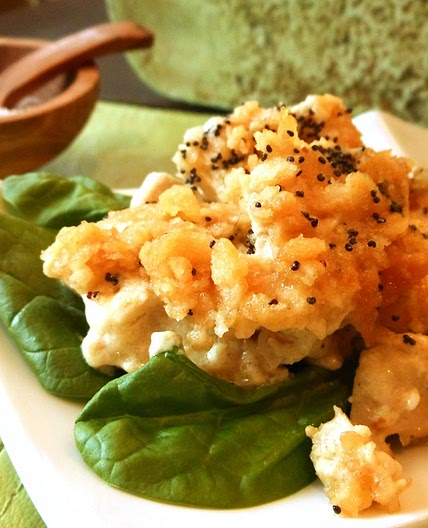 “Chicken” Poppy Seed Vegan Casserole