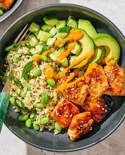 Crispy Salmon Rice Bowl