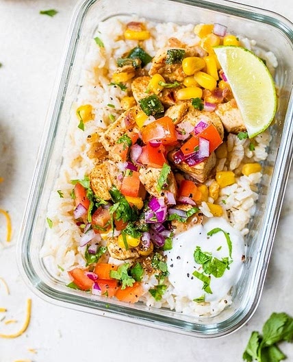 Chicken Taco Poblano Rice Bowls