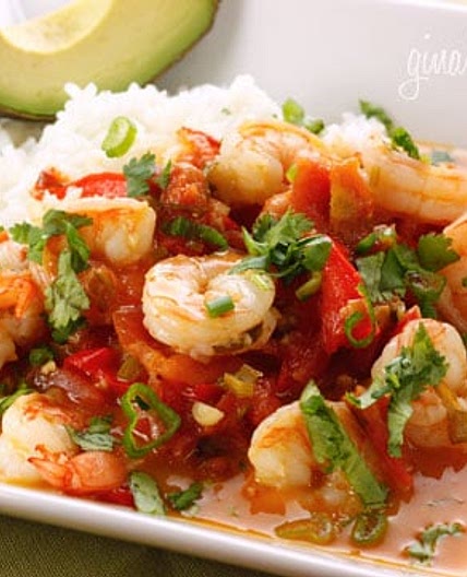 Garlic Shrimp in Coconut Milk, Tomatoes and Cilantro