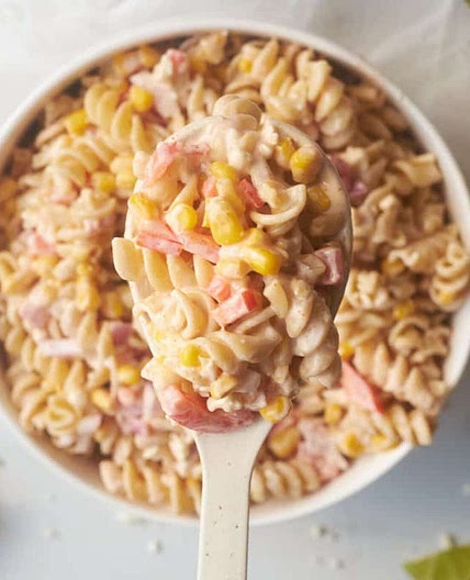 Zesty corn pasta salad