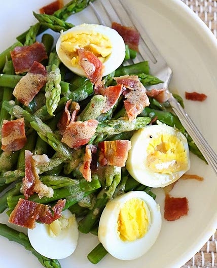 Asparagus Egg and Bacon Salad with Dijon Vinaigrette