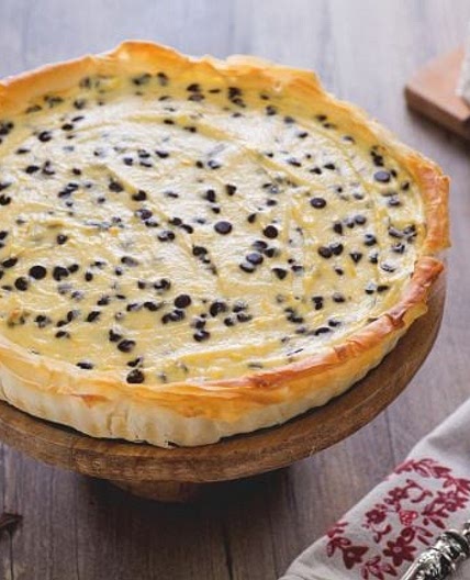 Torta di pasta fillo con ricotta e cioccolato