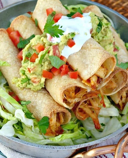 Chicken Taquitos, Baked