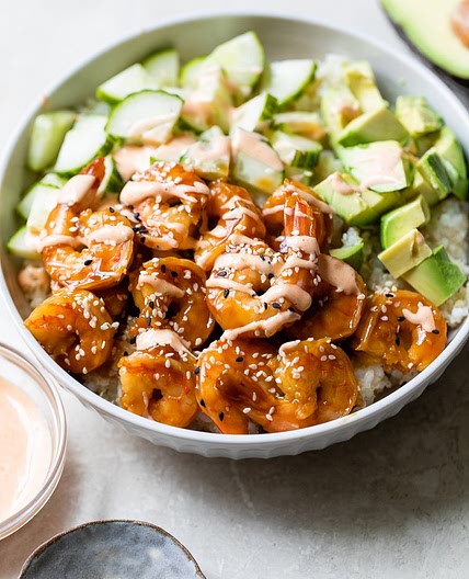 Teriyaki Shrimp Sushi Bowl