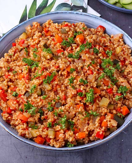 Middle Eastern Vegetable Bulgur Pilaf
