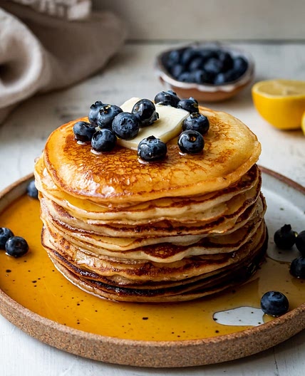 Lemon Ricotta Mochi Pancakes