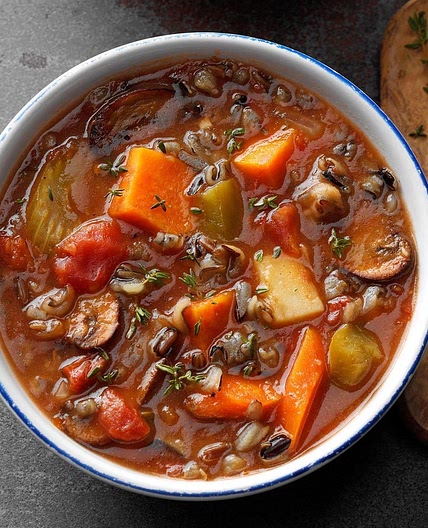 Pressure-Cooker Vegetable Wild Rice Soup