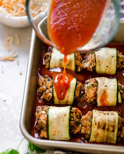 Low-Carb Zucchini Enchilada Roll Ups