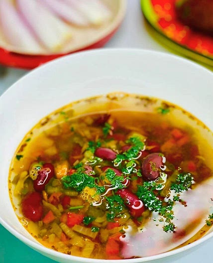 Traditional Romanian Bean Soup (Ciorba De Fasole)