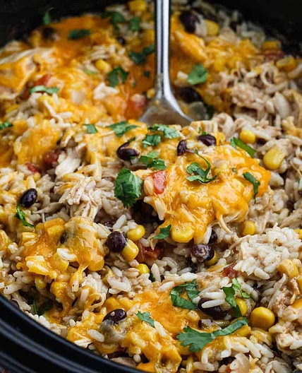 Southwest Crock Pot Chicken and Rice