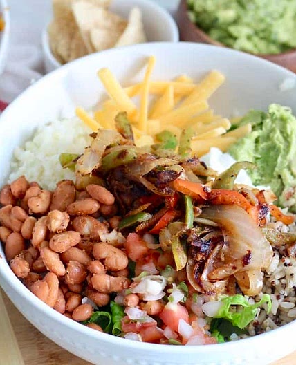 Low Carb Burrito Bowl with Guacamole