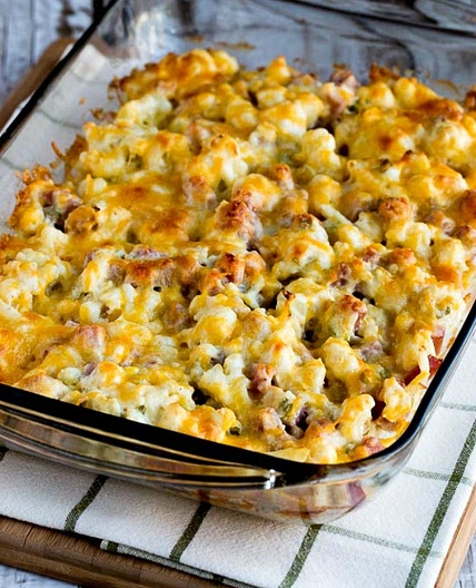 Ham and Cauliflower Casserole au Gratin