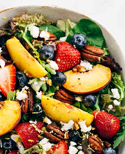 Summer Fruit Salad with Peach Dressing