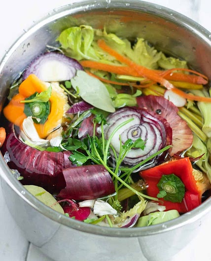 No-Waste Vegetable Broth (pressure cooker or stovetop)