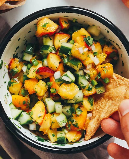 Easy Peach Cucumber Salsa