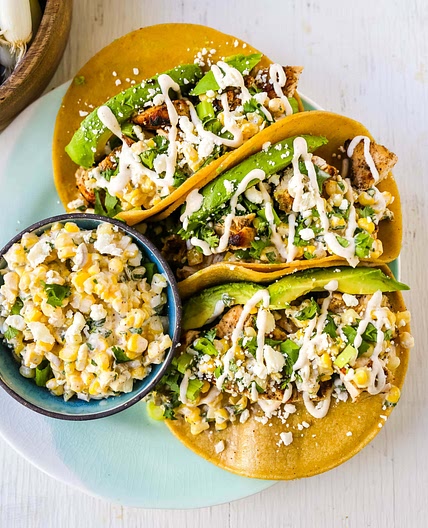 Mexican Street Corn Chicken Tacos
