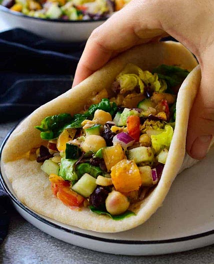 Mediterranean Chickpea Salad Pita Sandwich