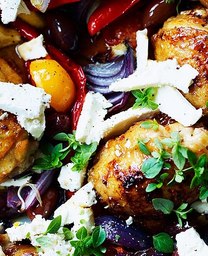 Greek chicken traybake