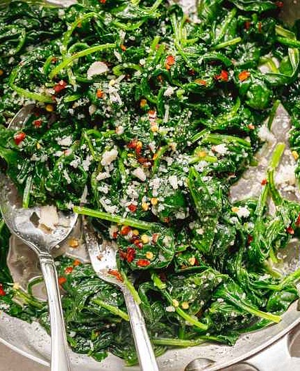 5-Minute Sauteed Lemon Garlic Spinach