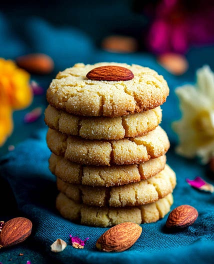 Besan Ghee Cookies with Cardamom Flavor