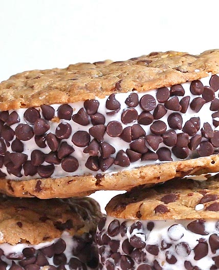 Vegan Chocolate Chip Cookie Ice Cream Sandwiches Recipe by Tasty