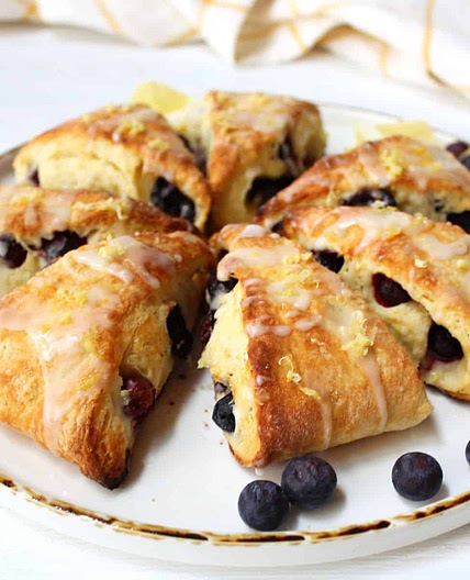 Blueberry Scones with Lemon Glaze