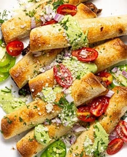 Baked Black Bean Flautas (Taquitos)