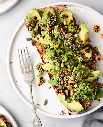 Smashed Peas and Avocado on Toast