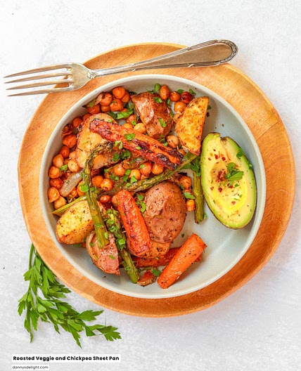 Roasted Veggie and Chickpea Sheet Pan
