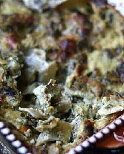 Hot Spinach Artichoke Dip with Smoked Provolone