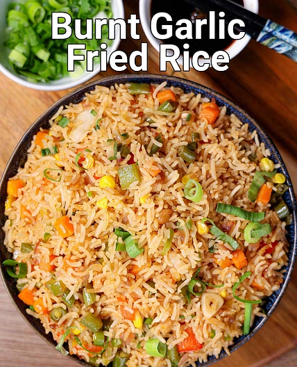 burnt garlic fried rice recipe | how to make burnt garlic rice | garlic fried rice
