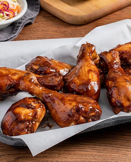 Oven Baked Bourbon Molasses Drumsticks