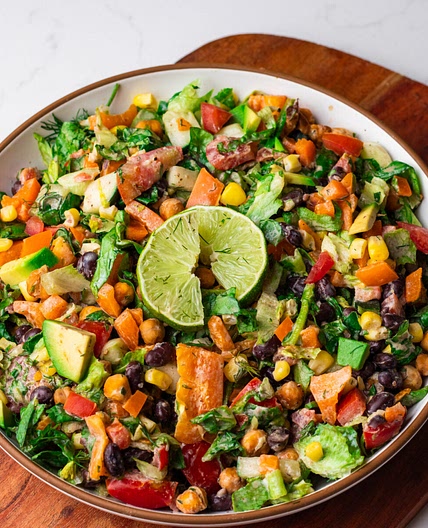 Southwest Chickpea Salad with Hot Honey Ranch