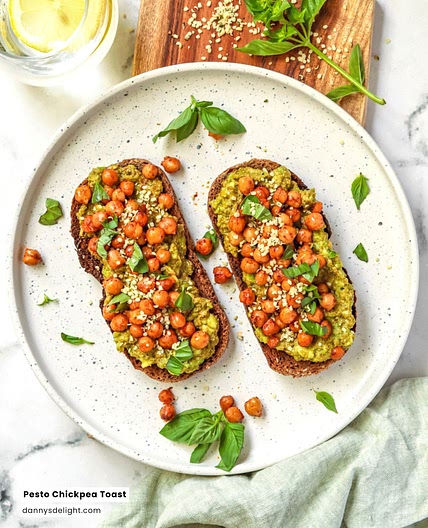 Pesto Chickpea Toast