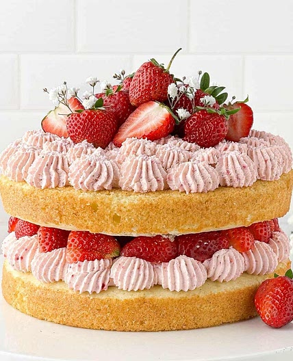 Strawberry Whipped Cream Cake