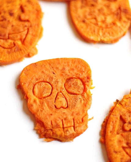 Roasted sweet potato Halloween bites