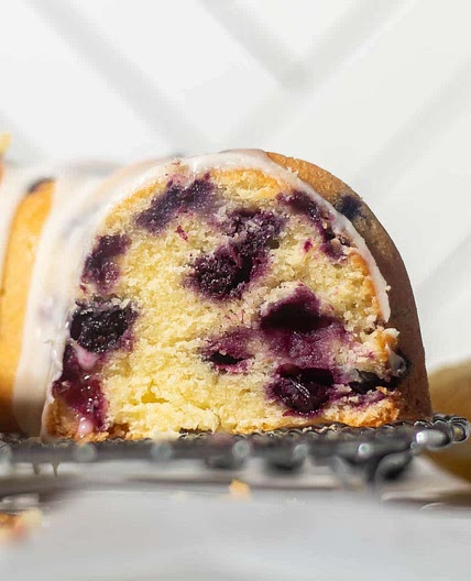 Blueberry and Lemon Pound Cake Recipe with Glaze