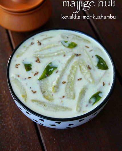 majjige huli recipe | kovakkai mor kuzhambu | tindora yoghurt curry