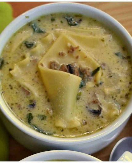 Creamy Alfredo Lasagna Soup