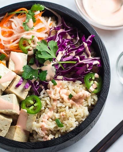 Low FODMAP Banh Mi Tofu Bowl